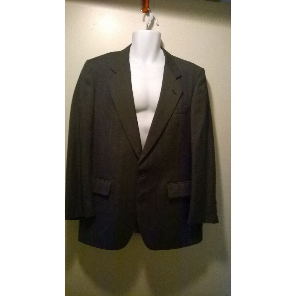 Strawbridge & Clothier Pierre Cardin Mens Suit Jacket L 42-22 R Dark Gray